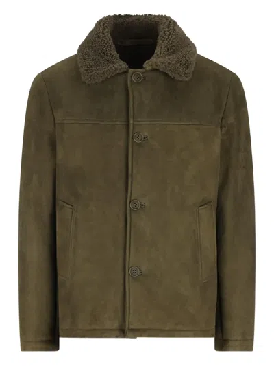 Salvatore Santoro Buttoned Suede Jacket In Green