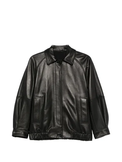 Salvatore Santoro Button-up Leather Jacket In Green