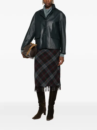 Salvatore Santoro Button-up Leather Jacket In Blue