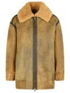 Salvatore Santoro Camel Leather Jacket In Gold