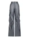 Salvatore Santoro Cargo Leather Trousers In Gray