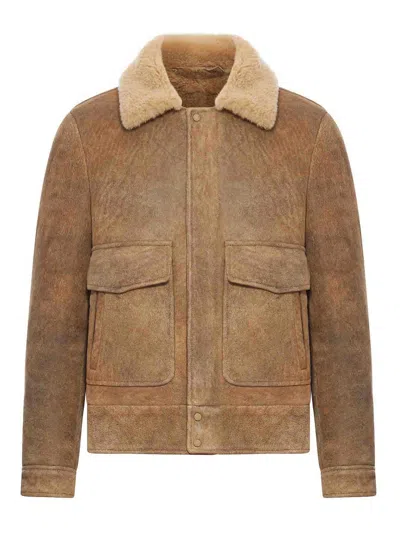 SALVATORE SANTORO CHAQUETA DE CUERO - MARRÓN