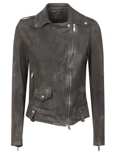 Salvatore Santoro Classic Biker Jacket With Tailored Fit In Black