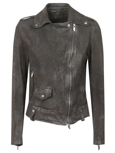 Salvatore Santoro Classic Biker Jacket With Tailored Fit In Black