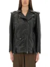 Salvatore Santoro Classic Biker Jacket With Zip Closure In Black