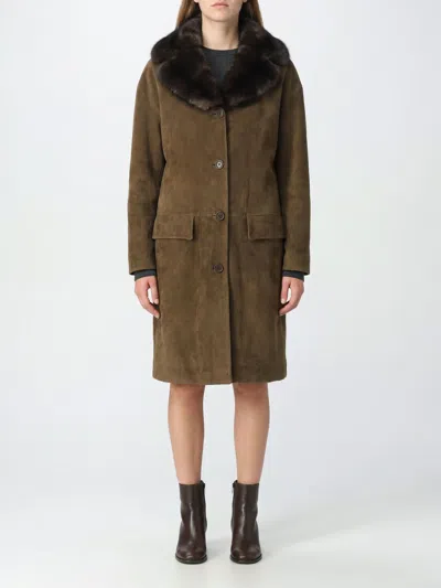 Salvatore Santoro Coat Woman Color Brown In Green