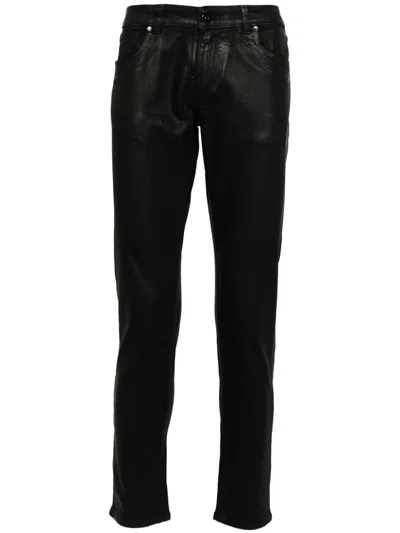 Salvatore Santoro Coated Jeans In Black