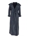 Salvatore Santoro Double-breasted Ovine Leather Trench Coat In Black