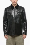 Salvatore Santoro Crackle-finish Leather Jacket With Double Breast Pocket In Black
