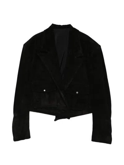Salvatore Santoro Cropped Leather Jacket In Black