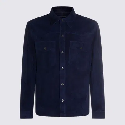 Salvatore Santoro Buttoned Suede Jacket In Blue
