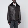 Salvatore Santoro Dark Brown Leather Jacket In Black