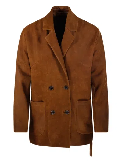 Salvatore Santoro Double-breasted Jacket In Brown
