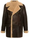 Salvatore Santoro Double-breasted Leather Coat In Brown