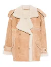 Salvatore Santoro Double-breasted Sheepskin Jacket In Brown
