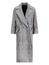 Salvatore Santoro Double-breasted Suede Coat In Gray