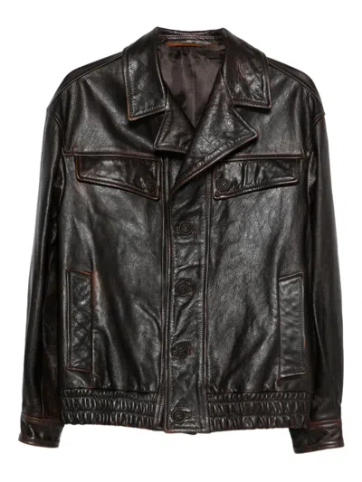 Salvatore Santoro Flap-pocket Leather Jacket In Black