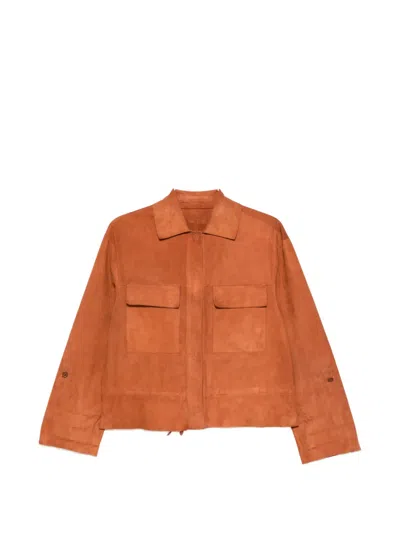 Salvatore Santoro Flap-pocket Suede Jacket In Orange
