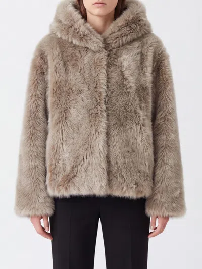 Salvatore Santoro Fur Coat Woman In Neutral