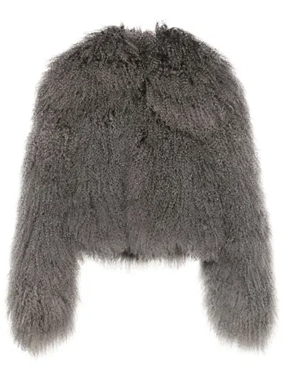 Salvatore Santoro Fur Jacket In Grey