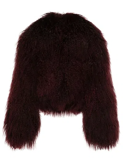 Salvatore Santoro Fur Jacket In Red