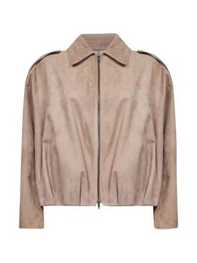 Salvatore Santoro Beige Lamb Ovis Aries Aries Coat In Neutral