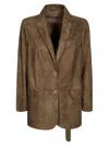 Salvatore Santoro Tailored Brown Leather Jacket With Two-button Closure In Brown
