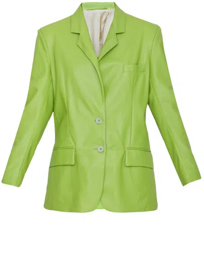 Salvatore Santoro Lime Leather Jacket In Yellow