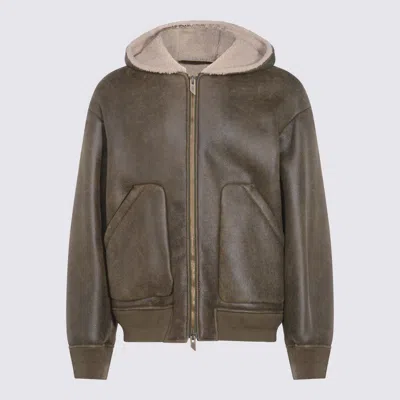 SALVATORE SANTORO SALVATORE SANTORO BROWN LEATHER JACKET