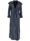Salvatore Santoro Double-breasted Ovine Leather Trench Coat In Grey