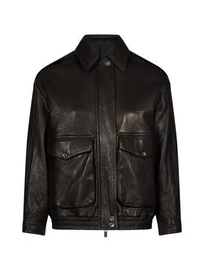 Salvatore Santoro Grainy Leather Jacket In Black