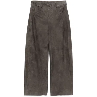 Salvatore Santoro Gray Pants In Brown