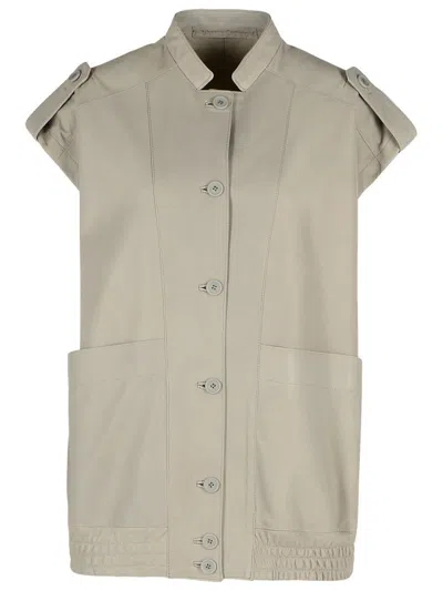 Salvatore Santoro Grey Leather Jacket In Gray