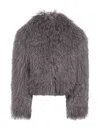 Salvatore Santoro Grey Shearling Cropped Jacket In Gray