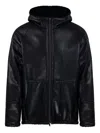 Salvatore Santoro Hooded Leather Jacket In Black