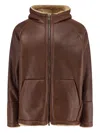 Salvatore Santoro Shearling Hooded Jacket In Brown