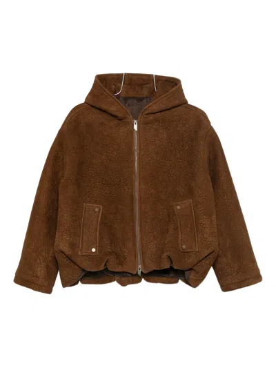 Salvatore Santoro Hooded Zip-fastening Jacket In Brown