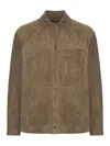 Salvatore Santoro Suede Button-up Jacket In Brown