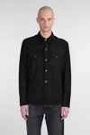 Salvatore Santoro Suede Overshirt In Black