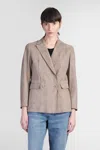 Salvatore Santoro Leather Jacket In Taupe Leather In Brown