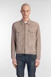 Salvatore Santoro Leather Jacket In Taupe Leather In Brown