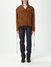Salvatore Santoro Dark Brown Leather Casual Jacket In Camel