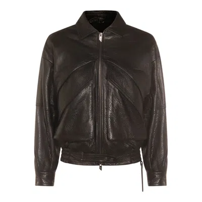 Salvatore Santoro Zip-front Panelled Leather Jacket In Black
