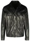 Salvatore Santoro Press Stud Leather Shirt Jacket In Brown