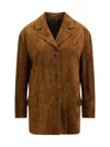 Salvatore Santoro Button-fastening Suede Blazer In Brown