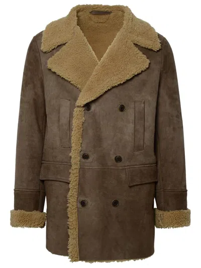 Salvatore Santoro 'kast' Brown Shearling Coat