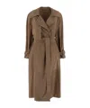 Salvatore Santoro Mid-length Beige Ovine Leather Wrap Coat In Sand-colored