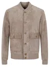 Salvatore Santoro Lamb Leather Jacket With Button-up Front In Brown