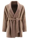 Salvatore Santoro Shearling-trimmed Suede Coat In Brown