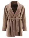 Salvatore Santoro Shearling-trimmed Suede Coat In Brown